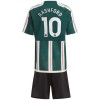 Camisola + Calções Manchester United Rashford 10 Criança Equipamento 2ª 23/24